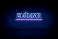 Autumn - blue neon announcement signboard