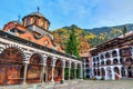 Autumn blue sky at the Rila monastery