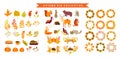 Autumn borders, wreaths, animals, leaves, thanksgiving clipart