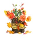 Autumn bouquet on basket Royalty Free Stock Photo