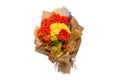 Autumn bouquet with orange and yallow flowers Royalty Free Stock Photo