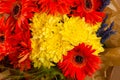 Autumn bouquet with orange and yallow flowers Royalty Free Stock Photo