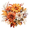 Autumn Bouquets PNG Clipart, Fall Flowers Instant Download