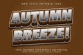 Autumn Breeze editable text effect 3D emboss modern style