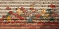 Autumn Brick Wall Texture Background Grunge Brickwork Image Royalty Free Stock Photo
