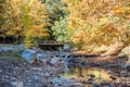 Autumn Bridge and Brook in Whetstone Gulf State Park Royalty Free Stock Photo