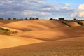 Autumn in brown undulating fields of South Moravia. Royalty Free Stock Photo