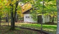 Autumn cabin in the wood Royalty Free Stock Photo