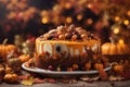 Autumn cake. Selection of pies, appetizers and desserts