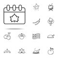 Autumn, calendar, date icon. Thanksgiving day icons universal set for web and mobile Royalty Free Stock Photo