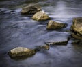 Autumn calm river with stones Royalty Free Stock Photo