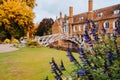 Wooden mathematical bridge, Cambridge, UK Royalty Free Stock Photo