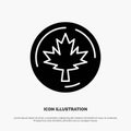 Autumn, Canada, Leaf, Maple solid Glyph Icon vector Royalty Free Stock Photo