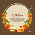 Autumn card cake tart round text