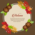 Autumn card foliage round