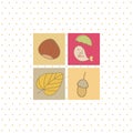 Autumn card with four symbols