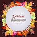 Autumn card seasonal theme round text