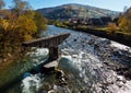 Autumn Carpathian mountain river Ukraine. Royalty Free Stock Photo