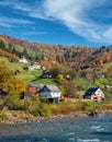 Autumn Carpathian mountain river Ukraine Royalty Free Stock Photo