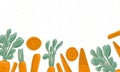 Autumn carrots border vector cartoon illustration. Orange carrots horizontal banner or frame for farm market design. Royalty Free Stock Photo