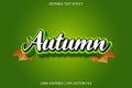 Autumn With Cartoon Emboss Style Editable Text Effect Royalty Free Stock Photo