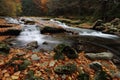 Autumn cascade river Royalty Free Stock Photo