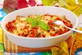 Autumn casserole with minced meat and zucchini Royalty Free Stock Photo