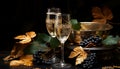 Autumn celebration wine, grape, table, nature, drink, fruit generated by AI Royalty Free Stock Photo