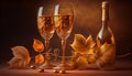 Autumn celebration wine, nature, gold, and elegance generated by AI Royalty Free Stock Photo