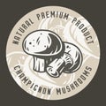 Autumn champignon mushroom picking, vegan menu set