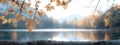 Autumn charm: Simple and elegant banner featuring fall leaves and ample copy space, creating a refined visual effect