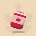 autumn cherry jam. Vector illustration decorative design