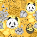 Autumn in China seamless pattern.