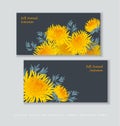 Autumn chrysanthemum flower card template.