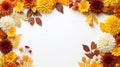 Autumn Chrysanthemum Frame: Beautiful Background Material AI Generated