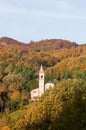 Autumn church Tuscan Emilian Apennines Royalty Free Stock Photo