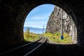 Autumn Circum-Baikal Railway on south lake Baikal Royalty Free Stock Photo