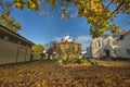 Autumn in the city of Gatchina with a view of the domes of the Cathedral Royalty Free Stock Photo