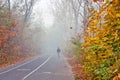 Autumn city park, jogging path Royalty Free Stock Photo