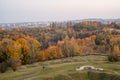 Autumn cityscape from Krakous Mound Royalty Free Stock Photo