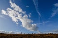 Autumn cloud formation against blue sky over Cannock Chase Royalty Free Stock Photo