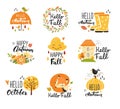 Autumn collection with typographic design elements Royalty Free Stock Photo