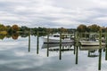 Autumn Color the Chesapeake Bay Shore and Harbor in St Michaels Royalty Free Stock Photo