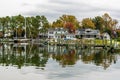Autumn Color the Chesapeake Bay Shore and Harbor in St Michaels Royalty Free Stock Photo