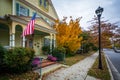 Autumn color and house in downtown Easton, Maryland.