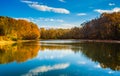 Autumn color at Lake Marburg, Codorus State Park, Pennsylvania.