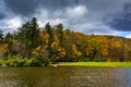 Autumn color and trail at the Trout Lake in Moses H. Cone Park