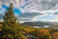 Autumn color and view of North-South Lake, from Sunset Rock, in the Catskill Mountains, New York Royalty Free Stock Photo