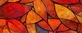 Autumn Colored Leaves Background extreme closeup. Generative AI