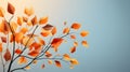 autumn colored tree branch with fall leaves in motion on background, template natural banner concept Royalty Free Stock Photo